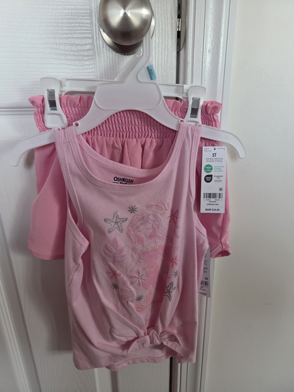 OshKosh B'gosh Girls Pink Mermaid Tank & Shorts Set